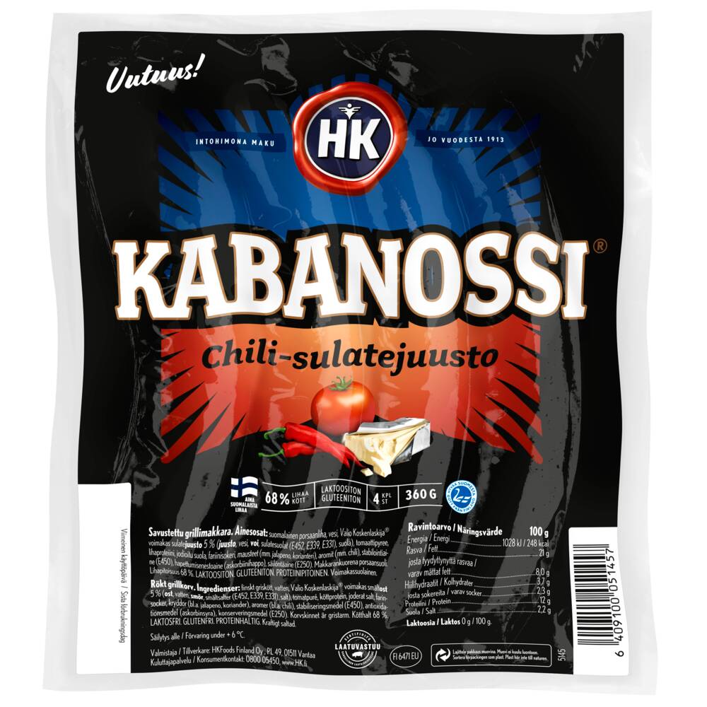 5145 HK Kabanossi Chili sulatejuusto 360g